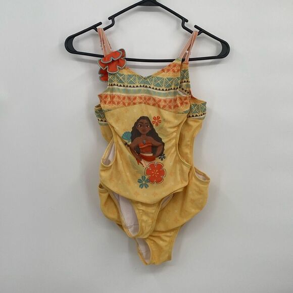Disney Store Moana Swimsuit One Piece Cutout sides approximately size 6/6x - Picture 7 of 11